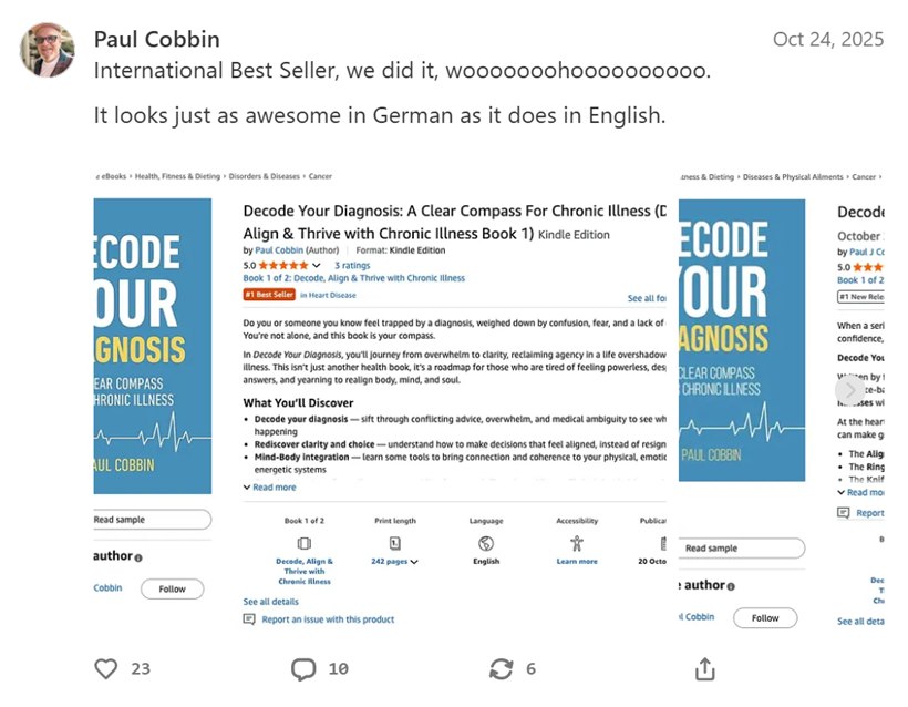 Paul Cobbin's Decode Your Diagnosis becomes an International Best Seller
